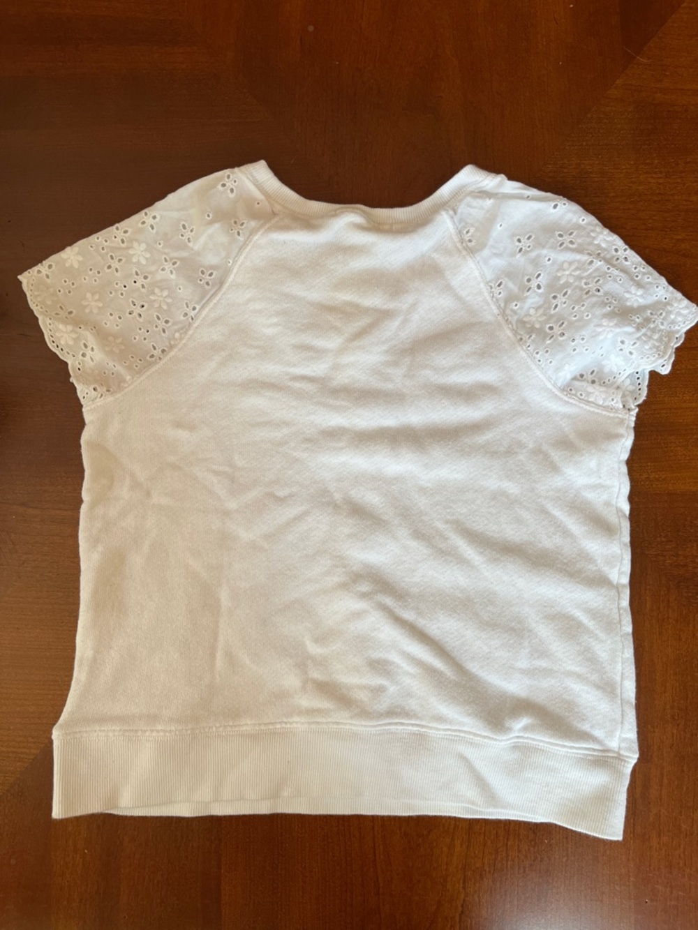 Juicy Couture White Short Sleeve Eyelet Sweatshirt - Picture 2 of 8